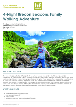 4-Night Brecon Beacons Family Walking Adventure