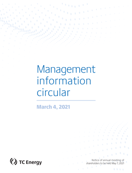 TC Energy 2021 Management Information Circular