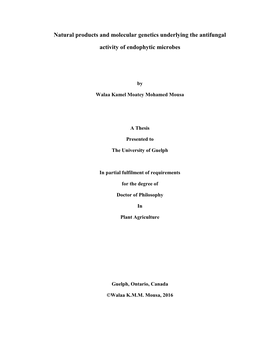 Natural Products and Molecular Genetics Underlying the Antifungal