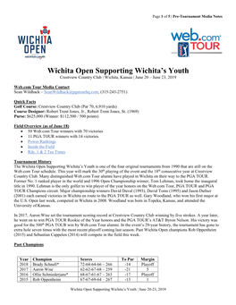 Wichita Open Supporting Wichita's Youth