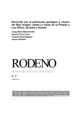 REVISTA DE GEOLOGÍA ARAGONESA N