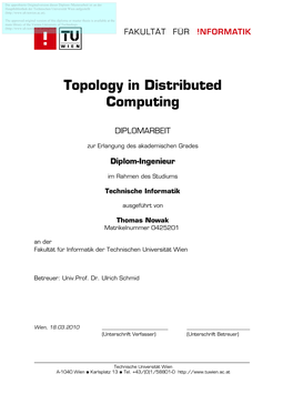 Topology in Distributed Computing