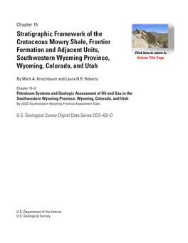 Stratigraphic Framework of the Cretaceous Mowry Shale, Frontier