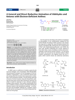 A General and Direct Reductive Amination of Aldehydes and Ketones with Electron-Deficient Anilines