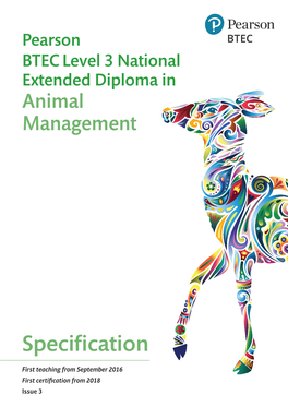 Pearson BTEC Level 3 National Extended Diploma in Animal Management