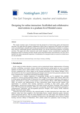 Designing for Online Interaction: Scaffolded and Collaborative Interventions in a Graduate-Level Blended Course