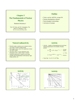 Chapter 3 the Fundamentals of Nuclear Physics Outline Natural