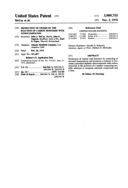 United States Patent (19) 11, 3,989,755 Mccoy Et Al