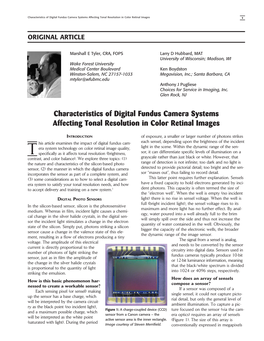 Characteristics of Digital Fundus Camera Systems Affecting Tonal Resolution in Color Retinal Images 9