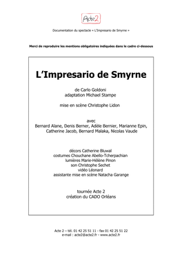 L'impresario De Smyrne
