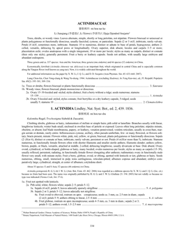 ACTINIDIACEAE 1. ACTINIDIA Lindley, Nat. Syst. Bot., Ed. 2, 439