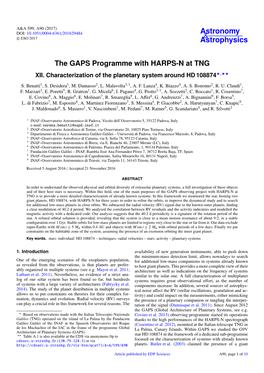 The GAPS Programme with HARPS-N at TNG XII