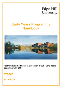 Early Years Programme Handbook