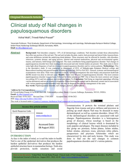 Clinical Study of Nail Changes in Papulosquamous Disorders