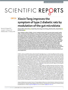 Xiexin Tang Improves the Symptom of Type 2 Diabetic Rats by Modulation of the Gut Microbiota