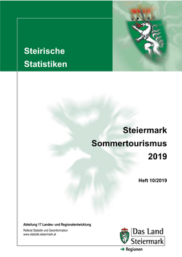 Steiermark Sommertourismus 2019 Steirische Statistiken