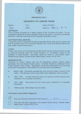 University of London Thesis Z C