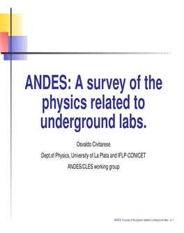 A Survey of the Physics Related to Underground Labs