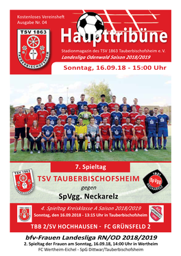 Haupttribüne Stadionmagazin Des TSV 1863 Tauberbischofsheim E