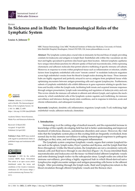 In Sickness and in Health: the Immunological Roles of the Lymphatic System