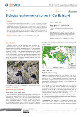 Biological Environmental Survey in Cat Ba Island