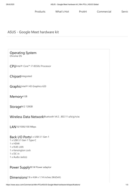 Operating System CPU Chipset Graphic Memory Storage Wireless