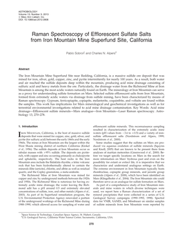 Raman Spectroscopy of Efflorescent