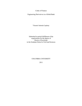 Codes of Finance Engineering Derivatives in a Global Bank