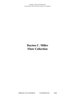 Dayton C. Miller Flute Collection