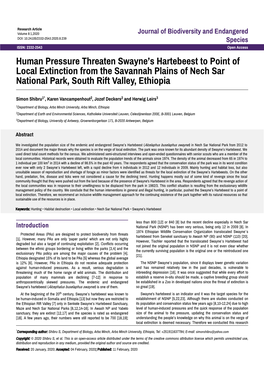 Human Pressure Threaten Swayne's Hartebeest to Point of Local