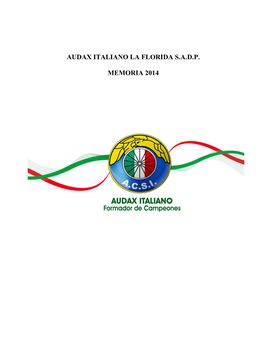 Audax Italiano La Florida S.A.D.P. Memoria 2014