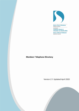 Membersʼ Telephone Directory Version 2.1: Updated April 2020