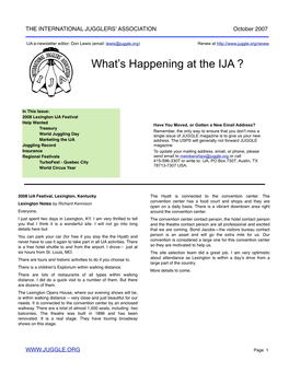 What's Happening at the IJA ?