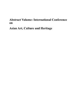 International Conference on Asian Art, Culture and Heritage