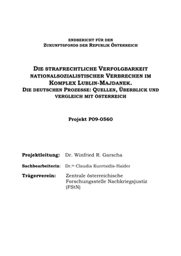 Endbericht Für Den Zukunftsfonds Der Republik Österreich