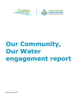Our Community Our Water Engagement Report