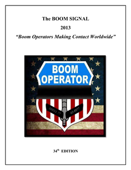 The BOOM SIGNAL 2013 “Boom Operators Making Contact