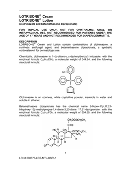 Cream LOTRISONE® Lotion (Clotrimazole and Betamethasone Dipropionate)