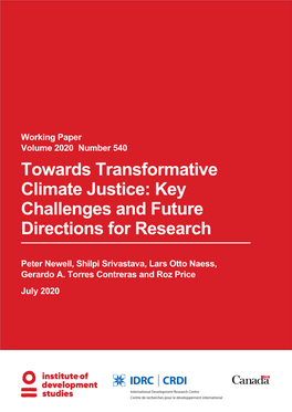 Towards Transformative Climate Justice: Key Challenges and Future Directions for Research