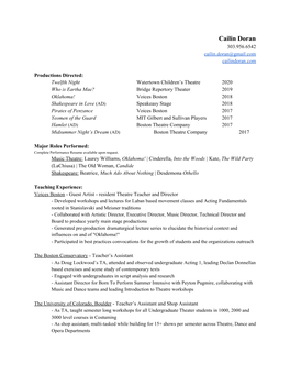 C. Doran Complete CV