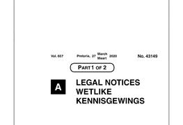 LEGAL NOTICES WETLIKE KENNISGEWINGS 2 No