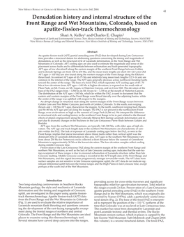 Denudation History and Internal Structure of the Front Range and Wet Mountains, Colorado, Based on Apatite-Fission-Track Thermoc