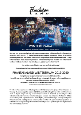 PHANTASIALAND WINTERTRAUM 2019-2020 Een Plek Waar Je Eigen Winterse Dromenwerkelijkheid Worden