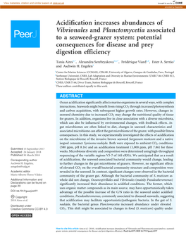 Acidification Increases Abundances of Vibrionales And