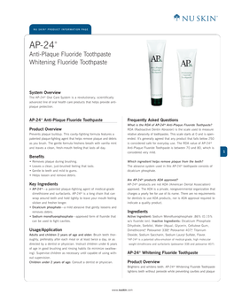 AP-24® Anti-Plaque Fluoride Toothpaste Whitening Fluoride Toothpaste