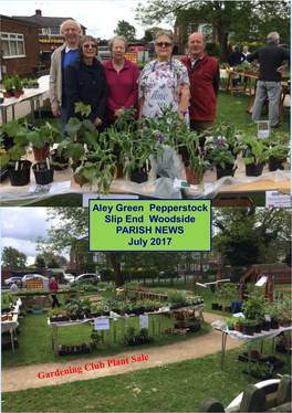 Gardening Club Plant Sale Aley Green Pepperstock Slip End Woodside PARISH NEWS July 2017