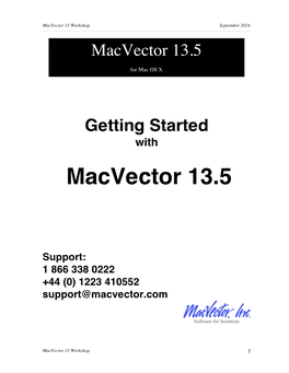 Macvector 13.5 Workshop