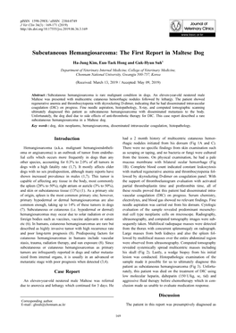 Subcutaneous Hemangiosarcoma: the First Report in Maltese Dog