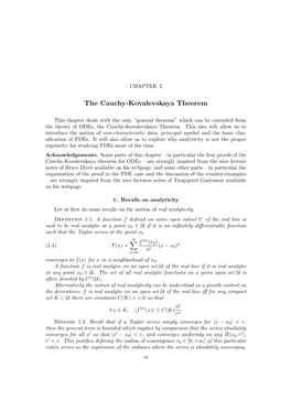 The Cauchy-Kovalevskaya Theorem