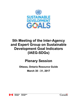 (IAEG-Sdgs) Plenary Session